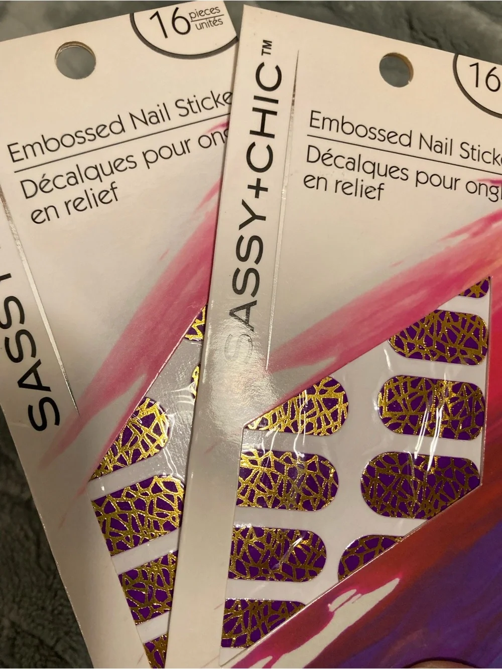 8 NEW packs of Sassy + Chic nail strips